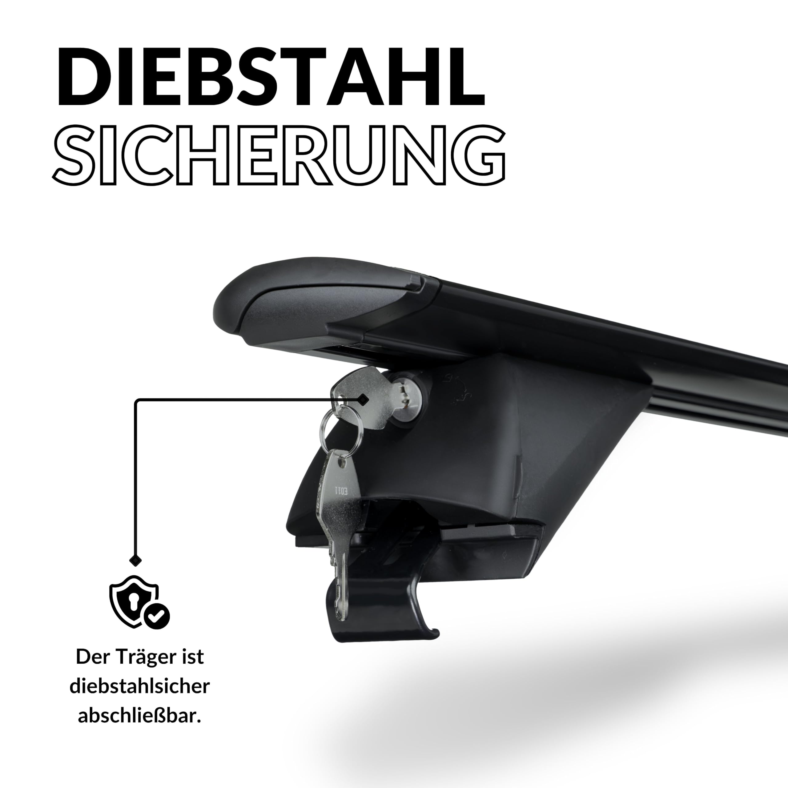 Owen Dachträger 3.0 Pro Schwarz 120cm - für geschlossene & bündige Reling | 90 kg Tragkraft | 2 min Montage | Geprüft nach DIN 75302 |Top-Performance Relingträger für Ihr Auto