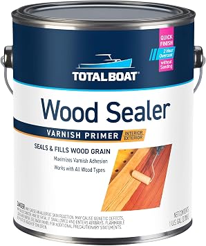 TotalBoat Wood Sealer - Marine Grade Sanding Sealer and Pre Varnish Primer for Boats and Wood Gallon