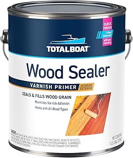 TotalBoat Wood Sealer - Marine Grade Sanding Sealer and Pre Varnish Primer for Boats and Wood (Gallon)