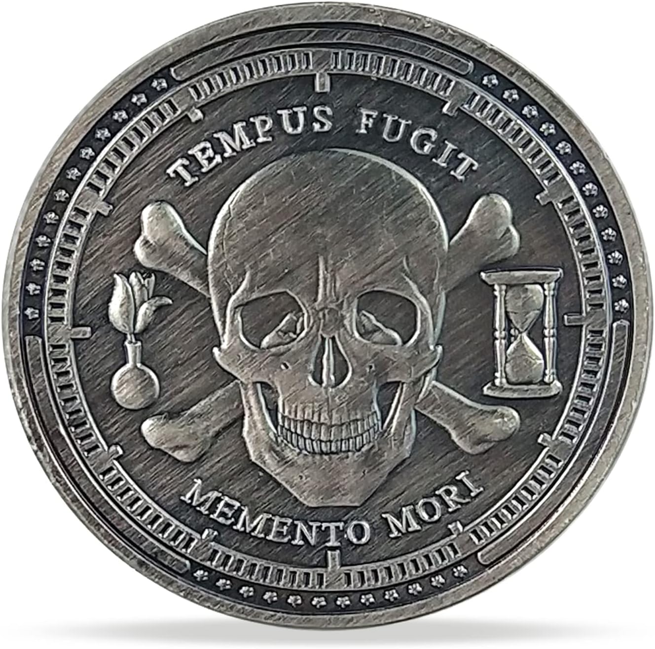 Memento Mori Memento Vivere Coin Stoic Reminder Challenge Coin Inspirational Token Novelty Skull Coin