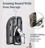 Vista 3 de Tabla de Planchar de Mesa con Soporte para Plancha, RAINHOL Tabla de Planchar Pequeña Plegable con Funda y Almohadilla, Mini Mesa de Plancha Negro