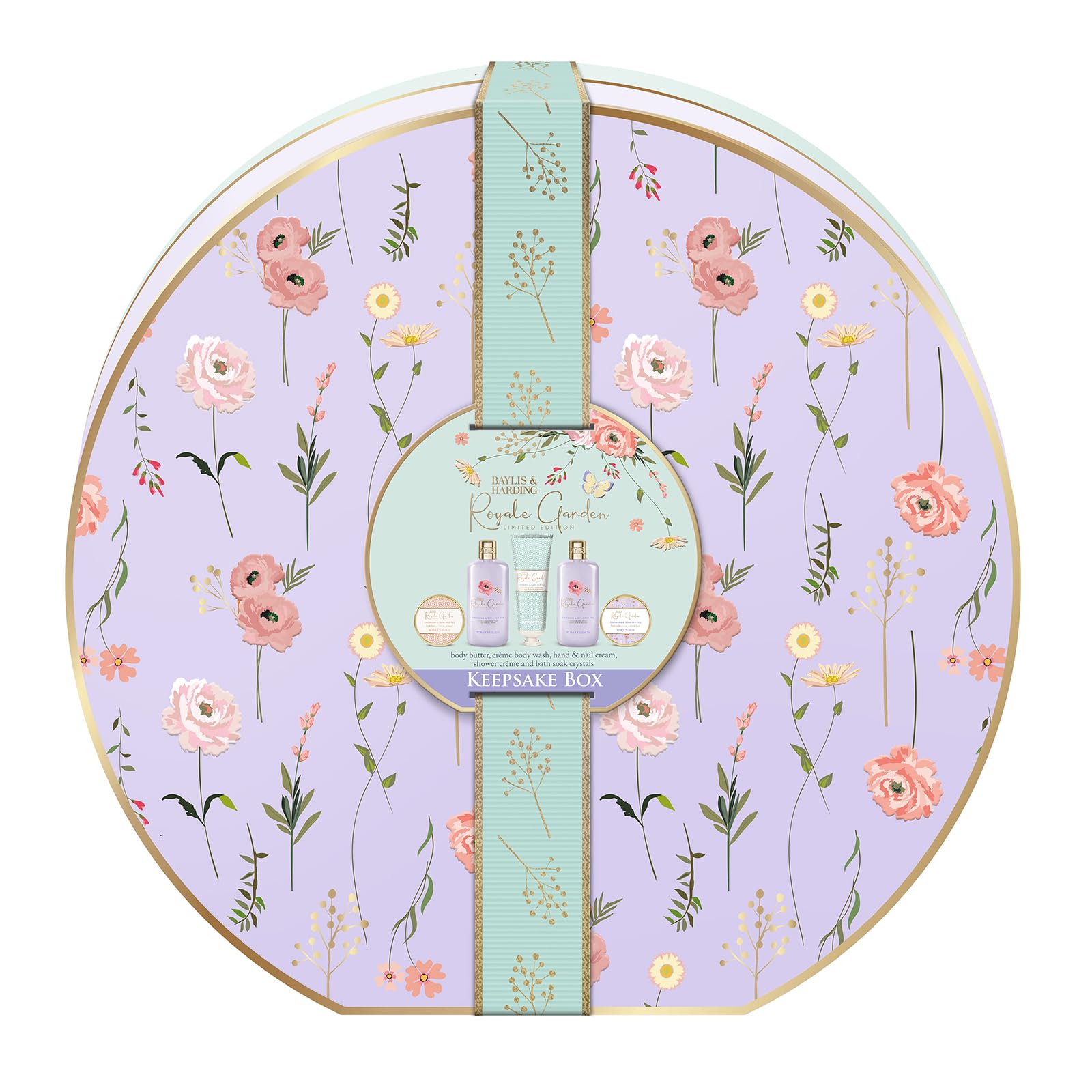 Baylis & Harding Royale Garden Lavender & Rosehip Tea Luxury Hat Box Gift Set (Pack of 1) - Vegan Friendly - Image 2