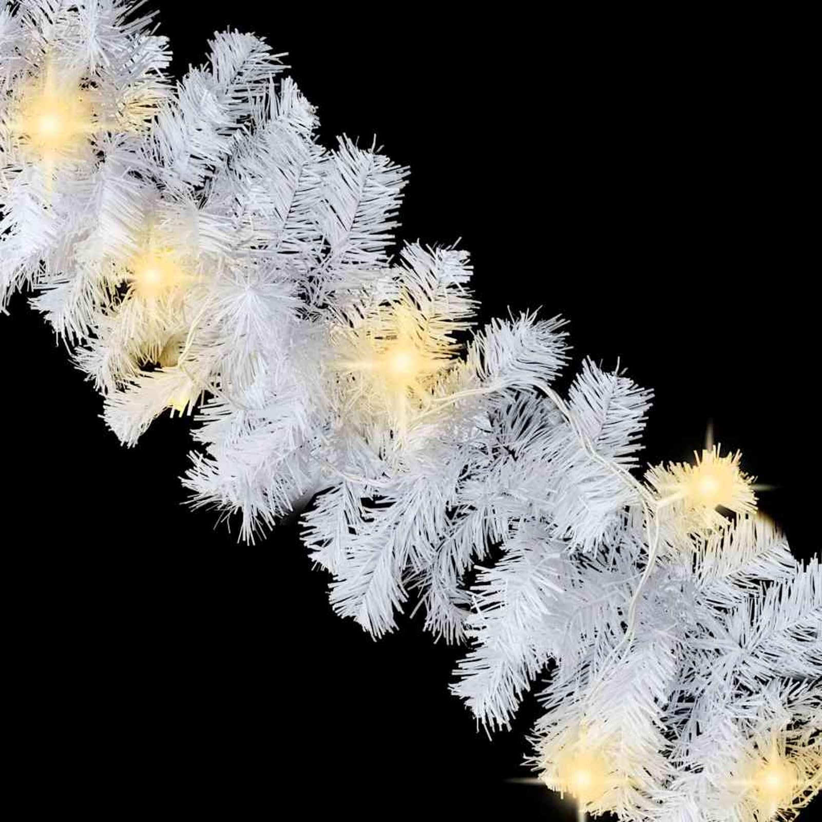 Gecheer Weihnachtsgirlande mit LED-Lichtern 10 m Weiß, Weihnachtsdekoration für Fenster Tür Adventskranz Gemütliche Winter-Tischdekoration im Wohnzimmer284312