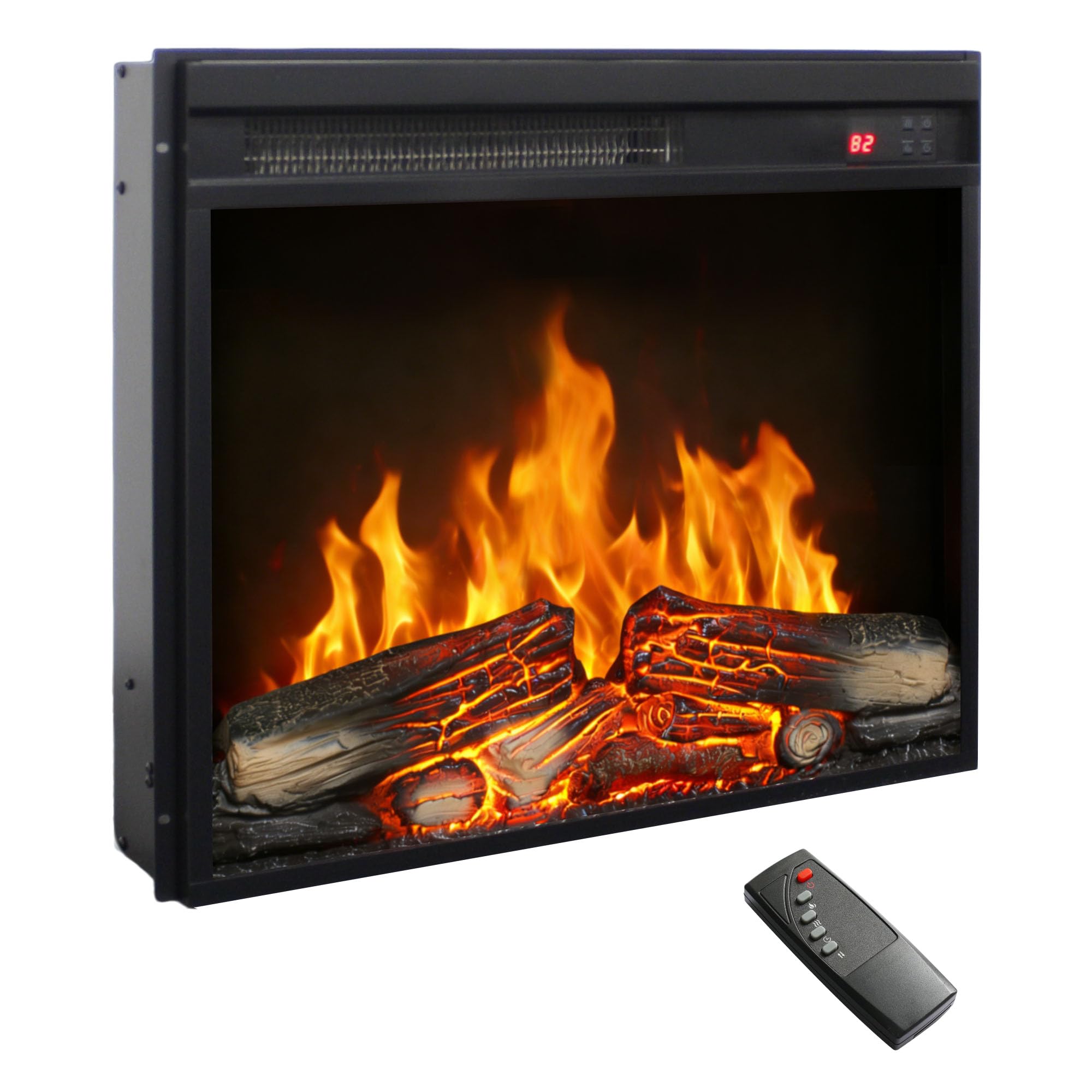 23 Electric Fireplace Realistic Flame & Logs Adjustable 4 Flame Brightness Fireplace Insert with Remote 8H Timer Overheating Protection 1400W23 W X 17 316 H product thumbnail 2