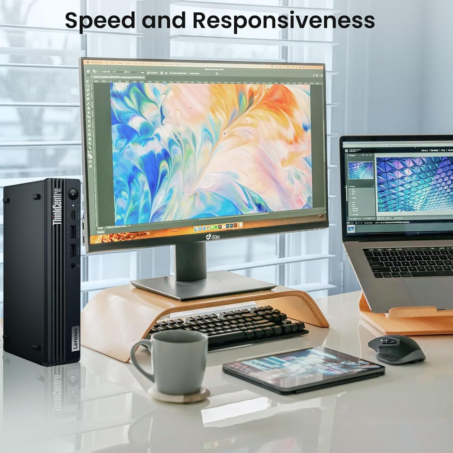 Lenovo ThinkCentre M70q Tiny Desktop – Intel Core i5 10th Gen, 16GB DDR4 RAM, 256GB NVMe SSD, Built in WiFi, Windows 11 Pro, Supports Triple Monitor Setup, Compact Business Mini PC – (Renewed)