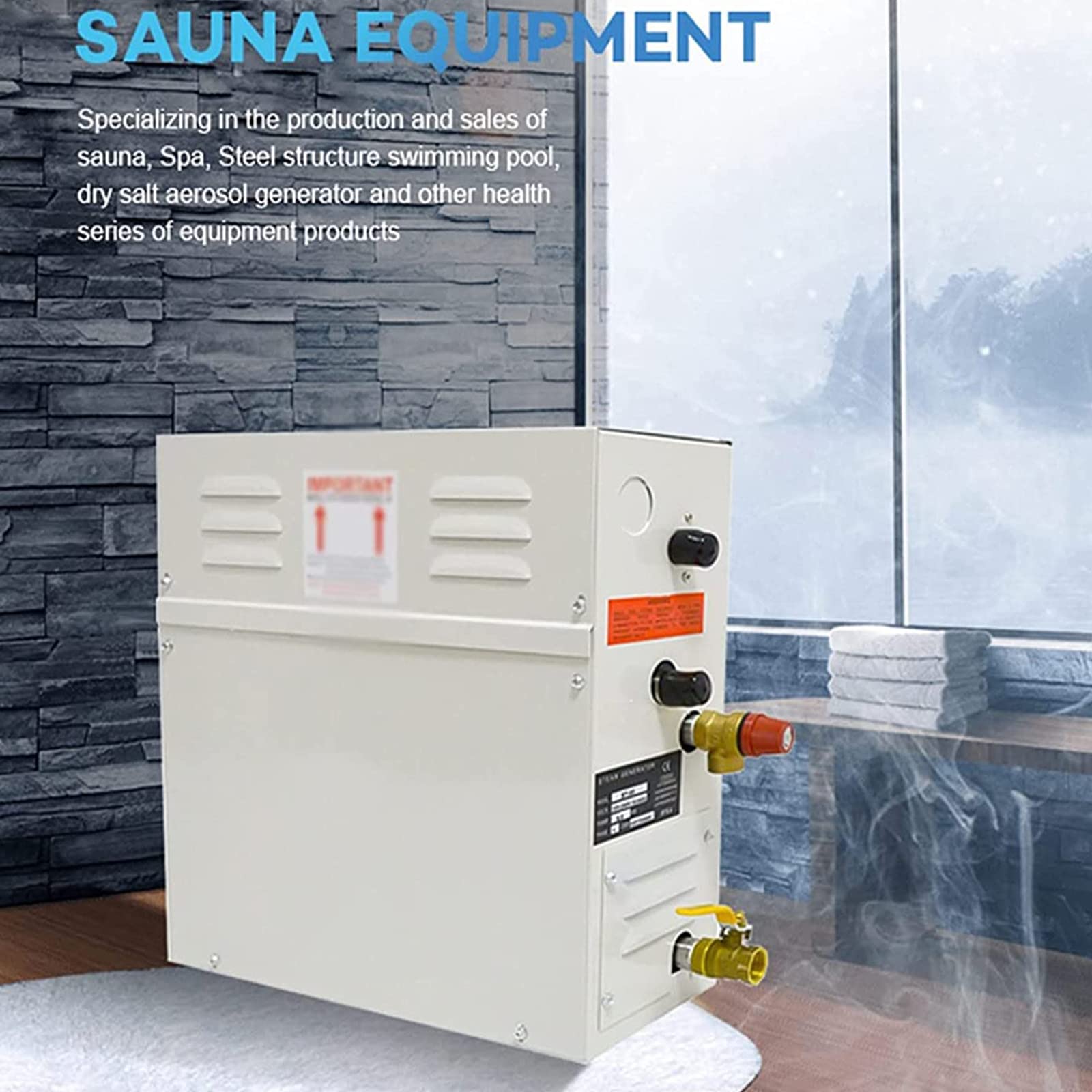 Komercyjny grzejnik do sauny, 220 V, 380 V, 3 kW, 4,5 kW/6 kW/9 kW, generator pary z cyfrowym wyświetlaczem LED, generator pary łazienkowej 25-55℃, automatyczne osuszanie, 220 V-6000 W