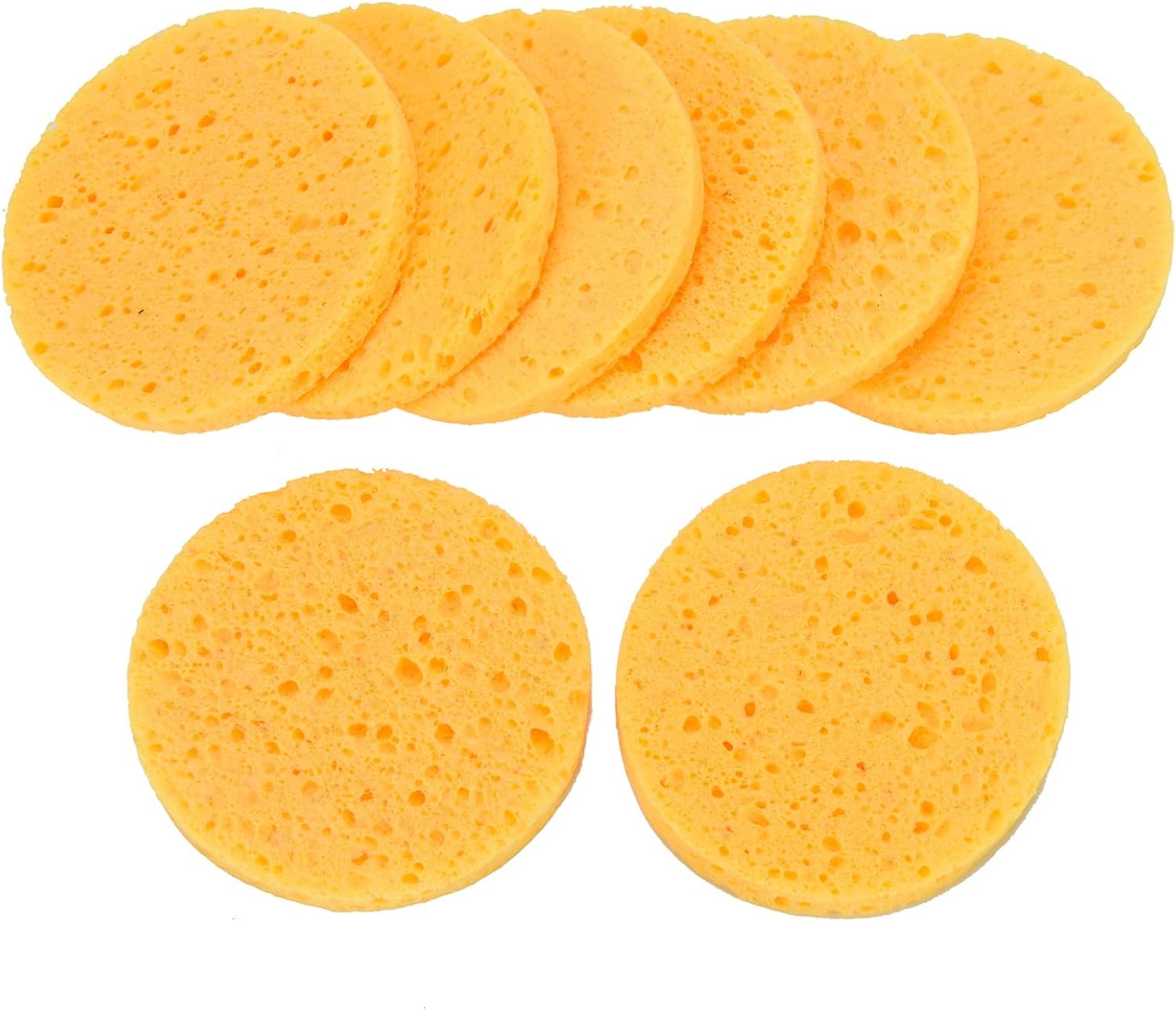 Timoo Facial Cellulose Sponge, 25 Count Round Face Sponge for Exfoliator and Makeup Removal, Reusable and Biodegradable.