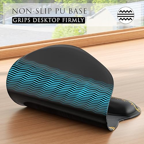 Miniatura 117 de MROCO Alfombrilla ergonómica para mouse con reposamuñecas de gel, cómoda alfombrilla de mouse con superficie de soporte de muñeca suave y base