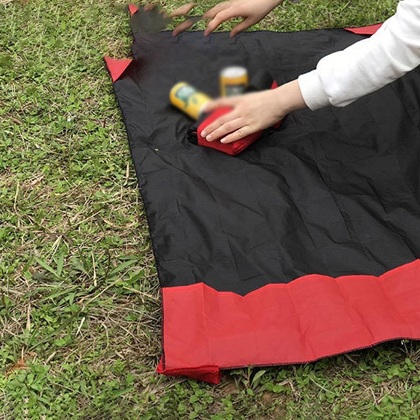 Tappetino da picnic impermeabile tascabile leggero portatile coperta da spiaggia per campeggio attività all'aperto rosso