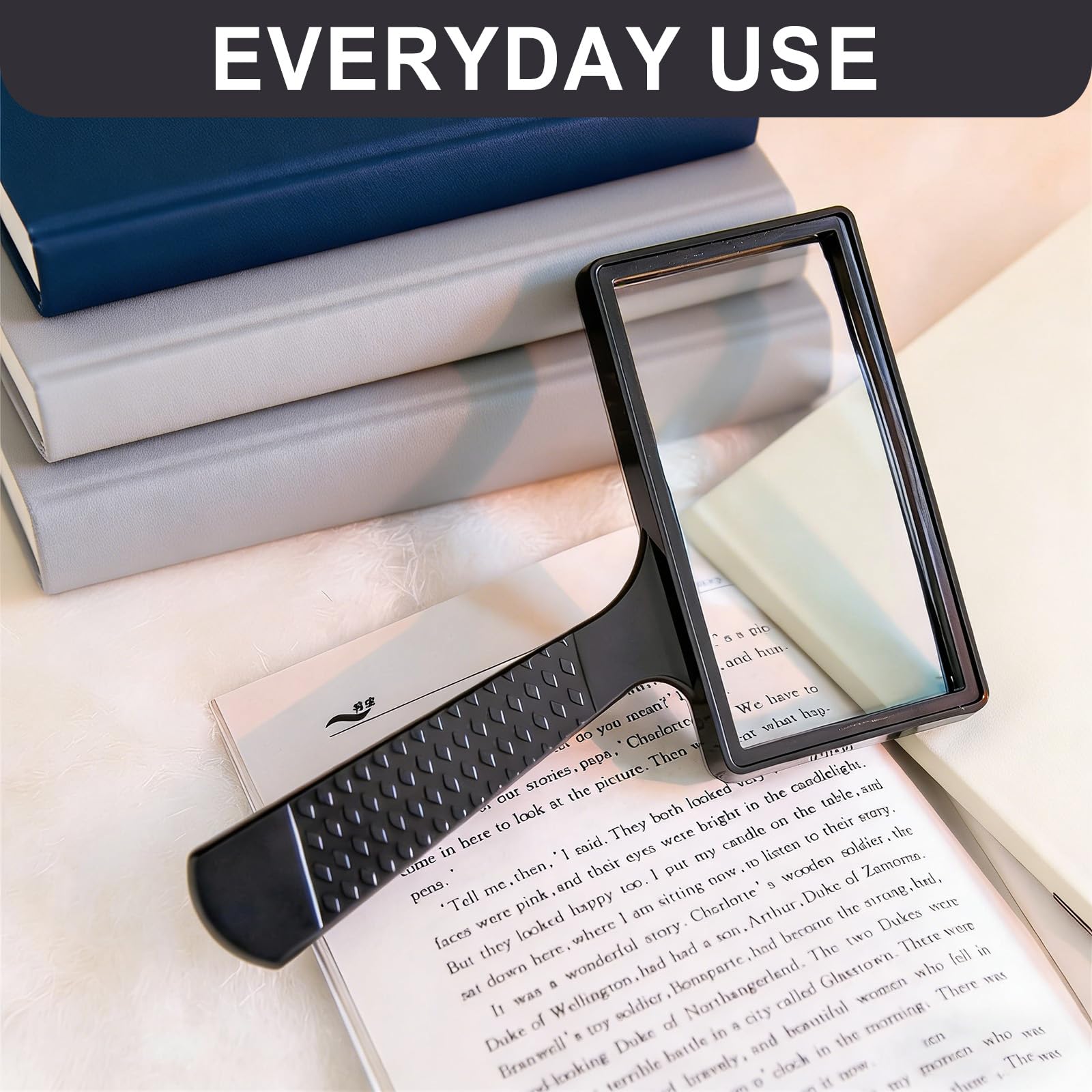 Lupa para Leer 10x, Lupa de Mano con Lente de Vidrio HD Rectangular para Lectura de Libros, Periódicos y Mapas, Color Negro (170g), Ideal para Personas Mayores y Aficionados