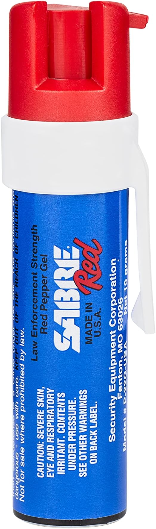 SABRE Pepper Gel With Attachment Clip, 35 Bursts (5x The Competition), 12-Foot (4-Meter) Range, Gel Is Safer, UV Marking Dye, Twist Lock Safety, Patriotic Design
