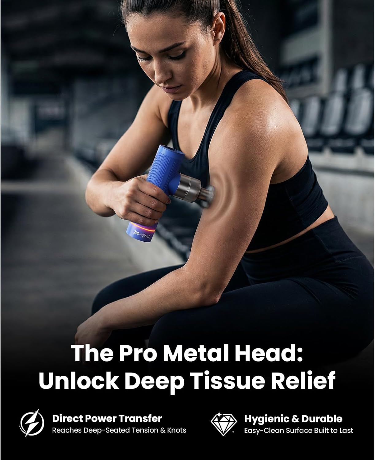 BOB AND BRAD A7 Deep Tissue Massage Gun FSA-HSA Eligible, 11mm Amplitude Percussion Massager for Back & Neck Pain Relief, Portable Muscle Recovery Gun with Metal Head, Quiet, Gift for Athletes