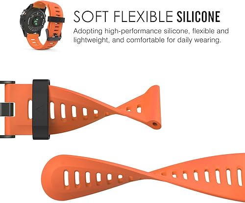 Miniatura 3 de MoKo Correa compatible con Garmin Fenix 3Fenix 5X, correa de repuesto de silicona suave para Garmin Fenix 3Fenix 3 HRFenix 5X5X PlusD2 Delta