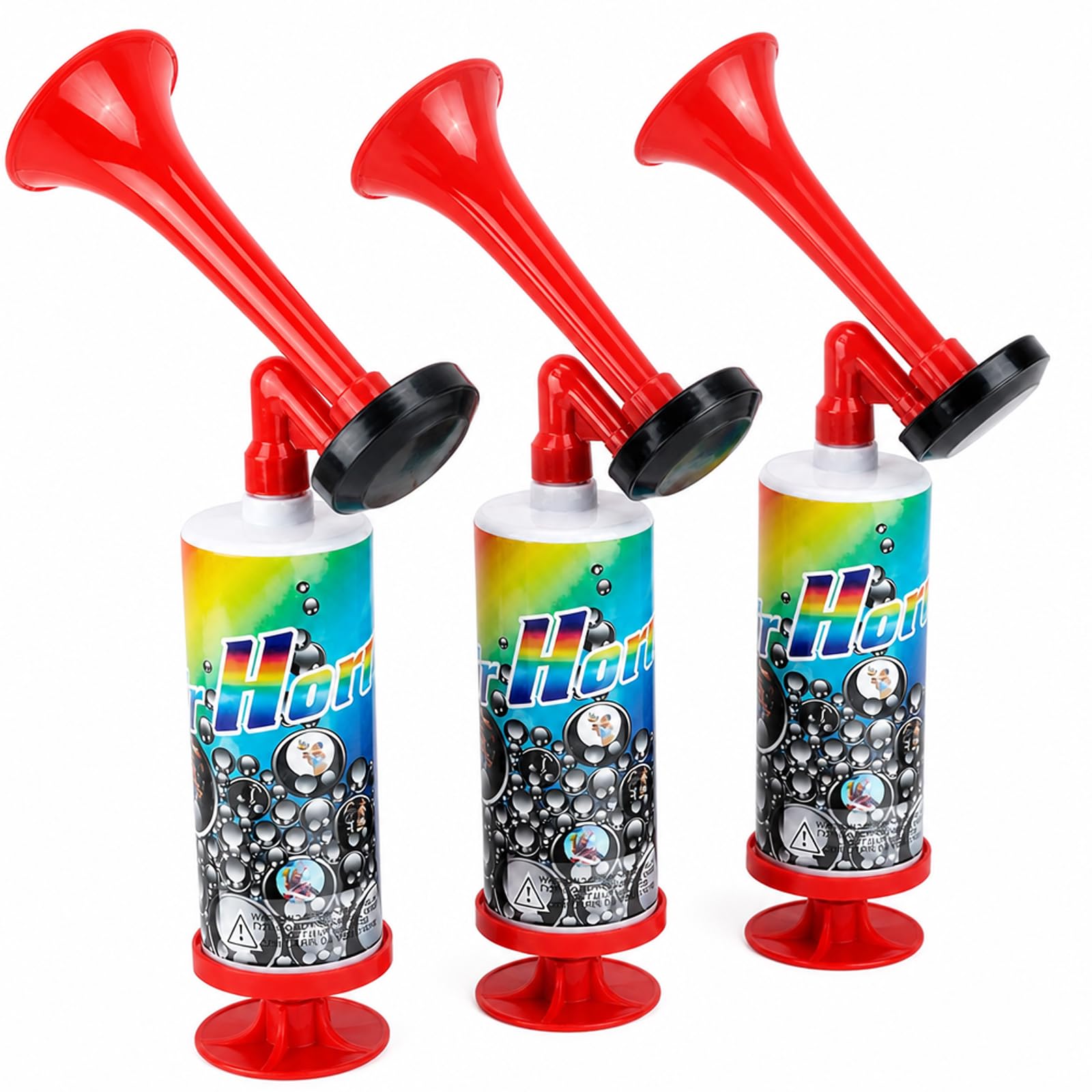 3 Pcs Air Horn Handheld, Air Horns Set with Football Horn Design, Effective Audible Signal for Sports Events and Marine Activities