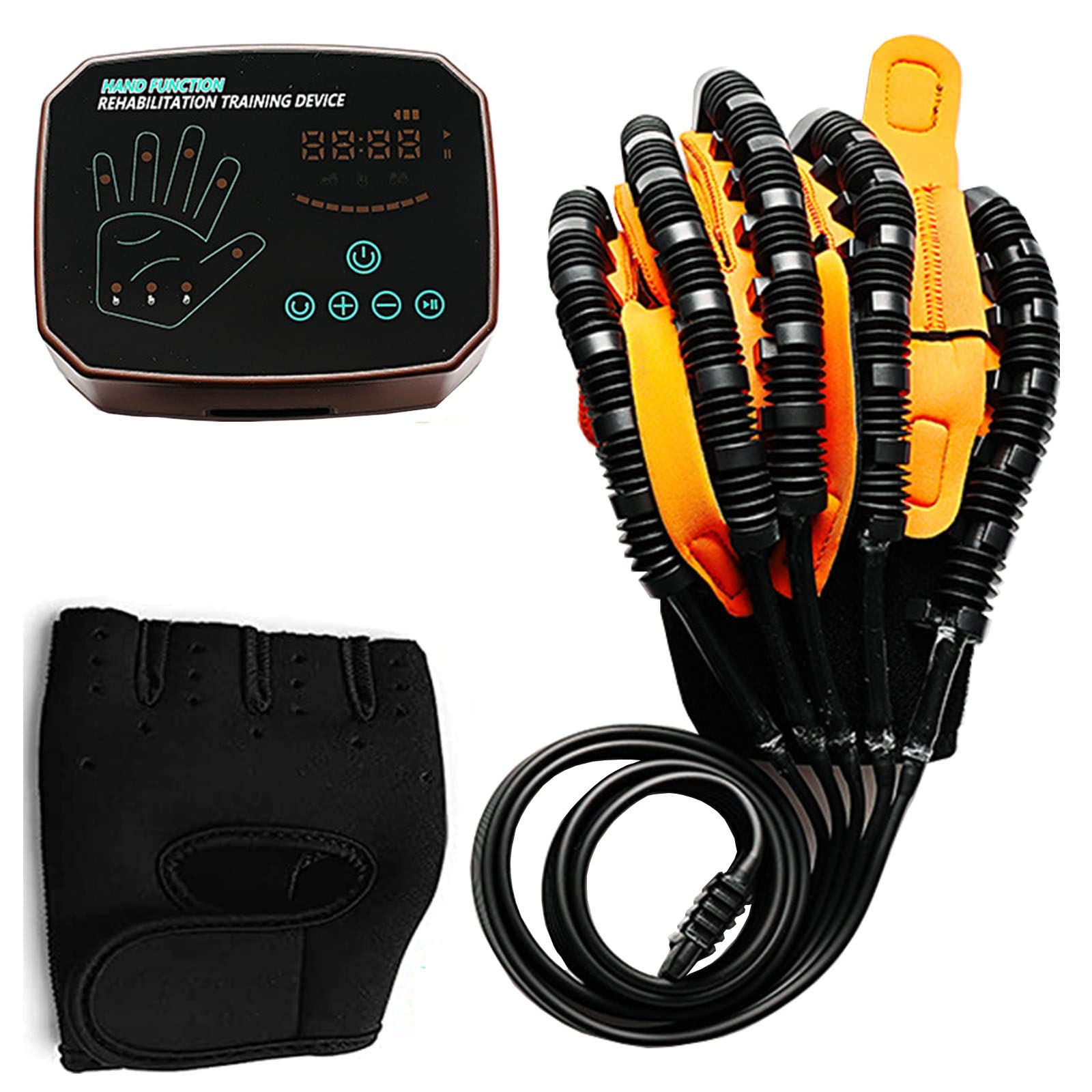 Guante Robot de Rehabilitación, Guantes de Entrenamiento, Ortesis de Mano, Entrenamiento de Rehabilitación de Dedos y Muñecas para Pacientes con Guantes de Espejo,Right-M