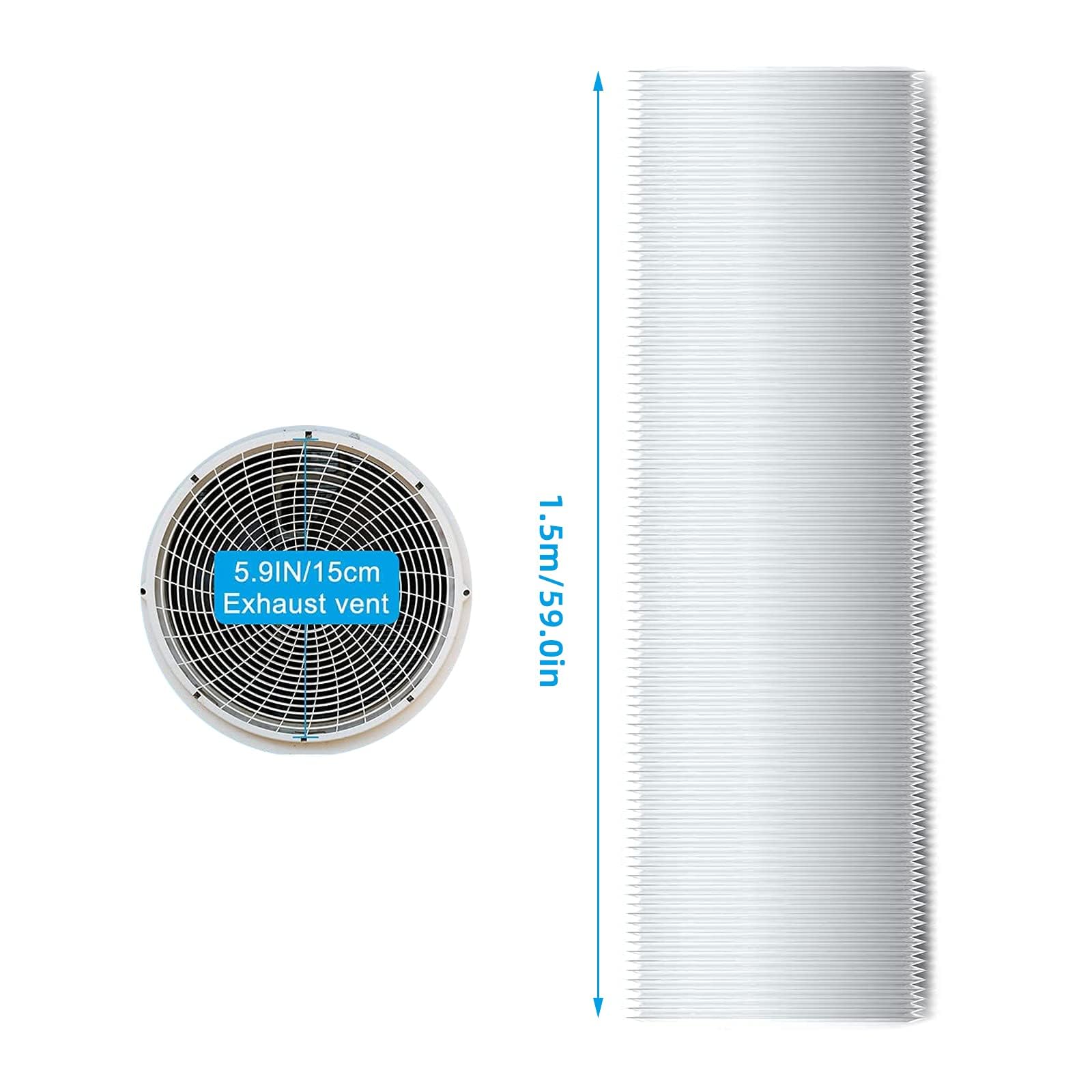 Manguera de aire acondicionado portátil, conducto de ventilación de CA flexible, manguera de escape de repuesto universal, 15 cm de diámetro, 1,5 m de largo para un rendimiento eficiente del aire