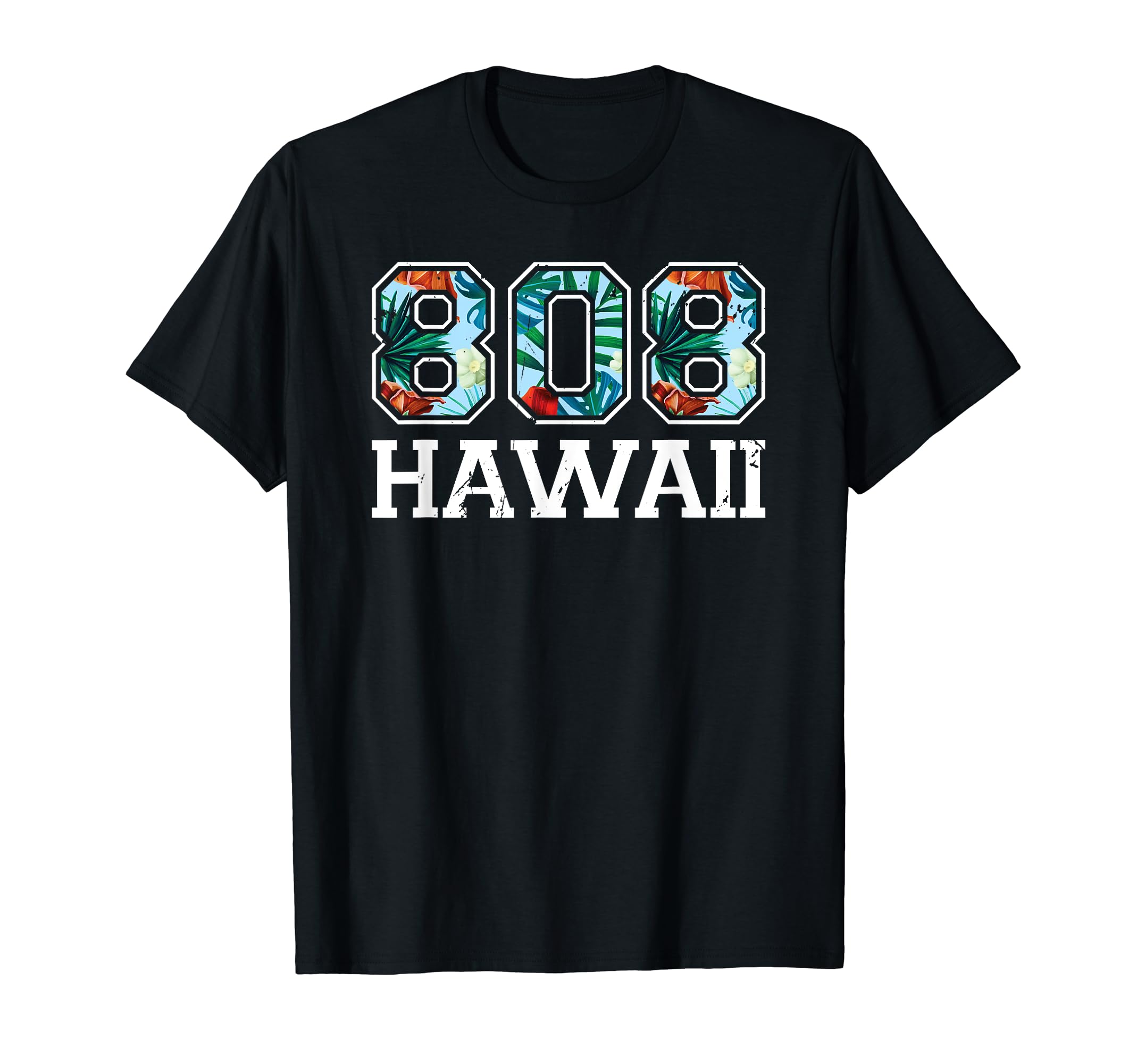 Hawaii 808 Tropical Pattern Area Code T-Shirt T-Shirt