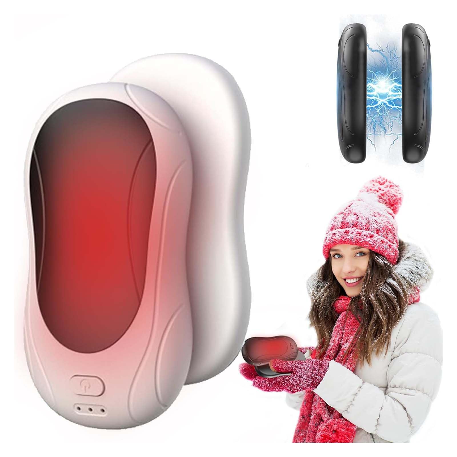 Ful Scaldamani elettrici, confezione da 2, scaldamani completamente ricaricabili, tascabili portatili, scaldamani magnetici ricaricabili per Natale, attività all'aperto, caccia