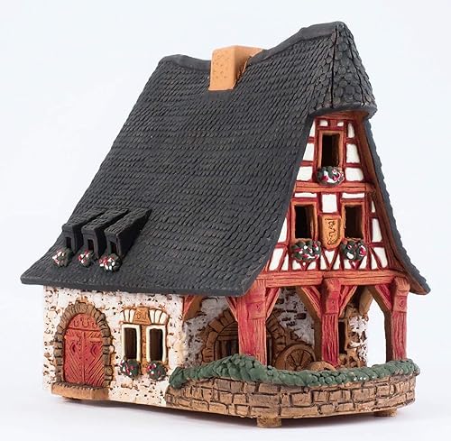 Miniatura 4 de Ceramic Houses and Villages Collection - Miniatura coleccionable hecha a mano de la antigua herrería histórica en Rothenburg, Alemania - Portavelas