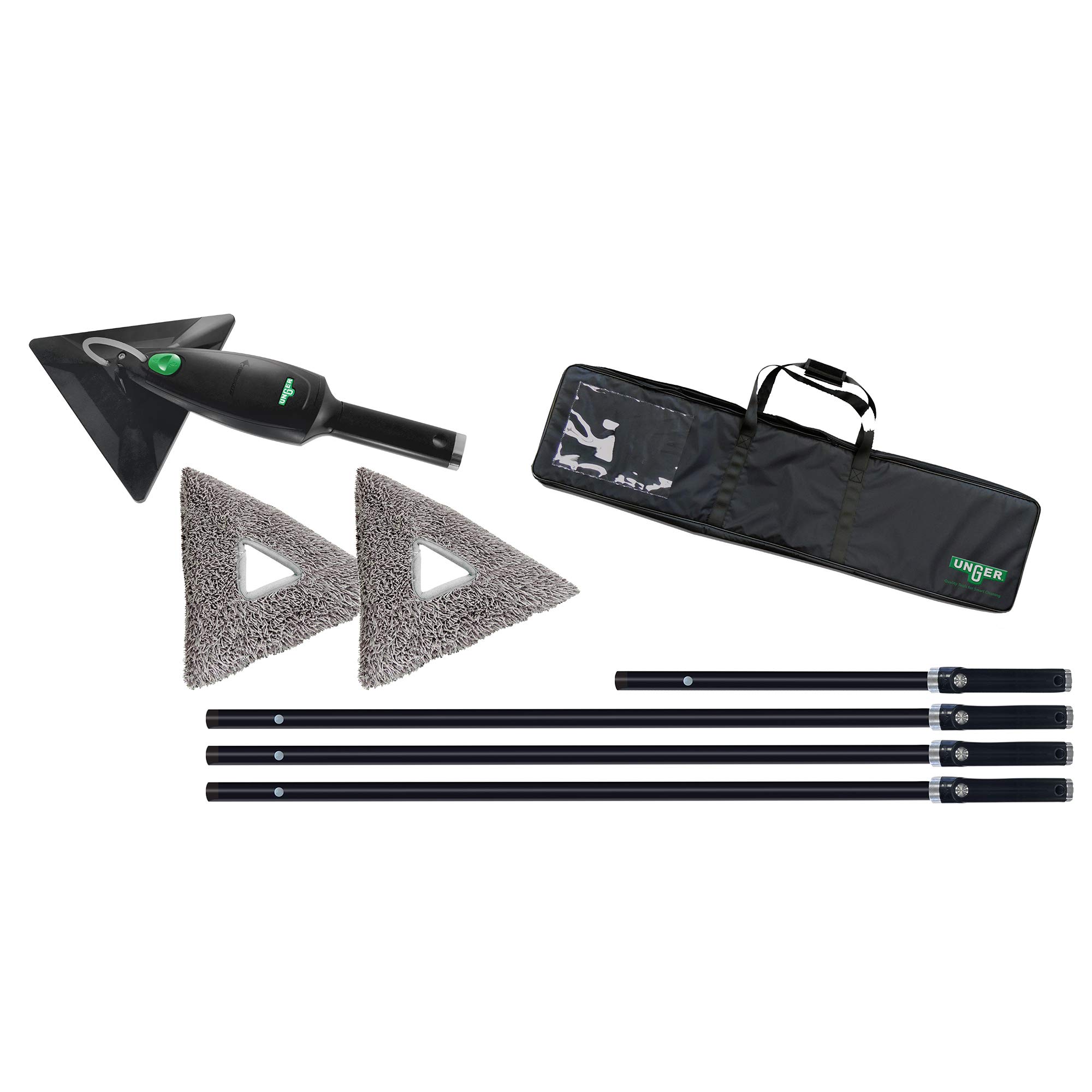 Unger SRKOH 450 OS Nettoyeur de fenêtre pour Surfaces Lisses + fenêtres, avec Appareil à Main, poteaux, tampons de Nettoyage, Sacoche