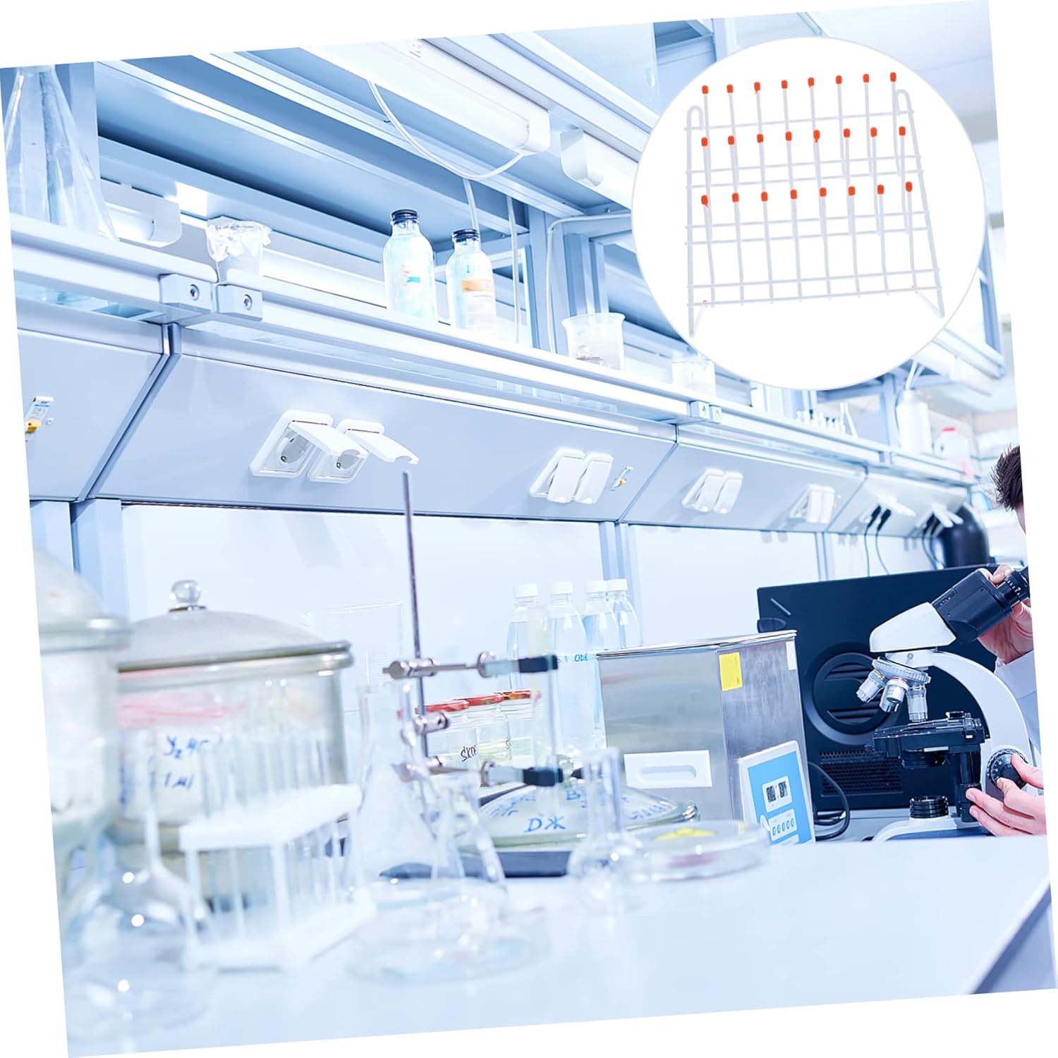 SOLUSTRE 1pc Laboratory Drain Rack Sink Dish Drying Rack Bottle Dryer Rack Glass Drying Rack Plastic Beaker Plastic Test Tubes Towel Drying Rack Iron Drying Rack Test Tube Peg Rack Wall Lab