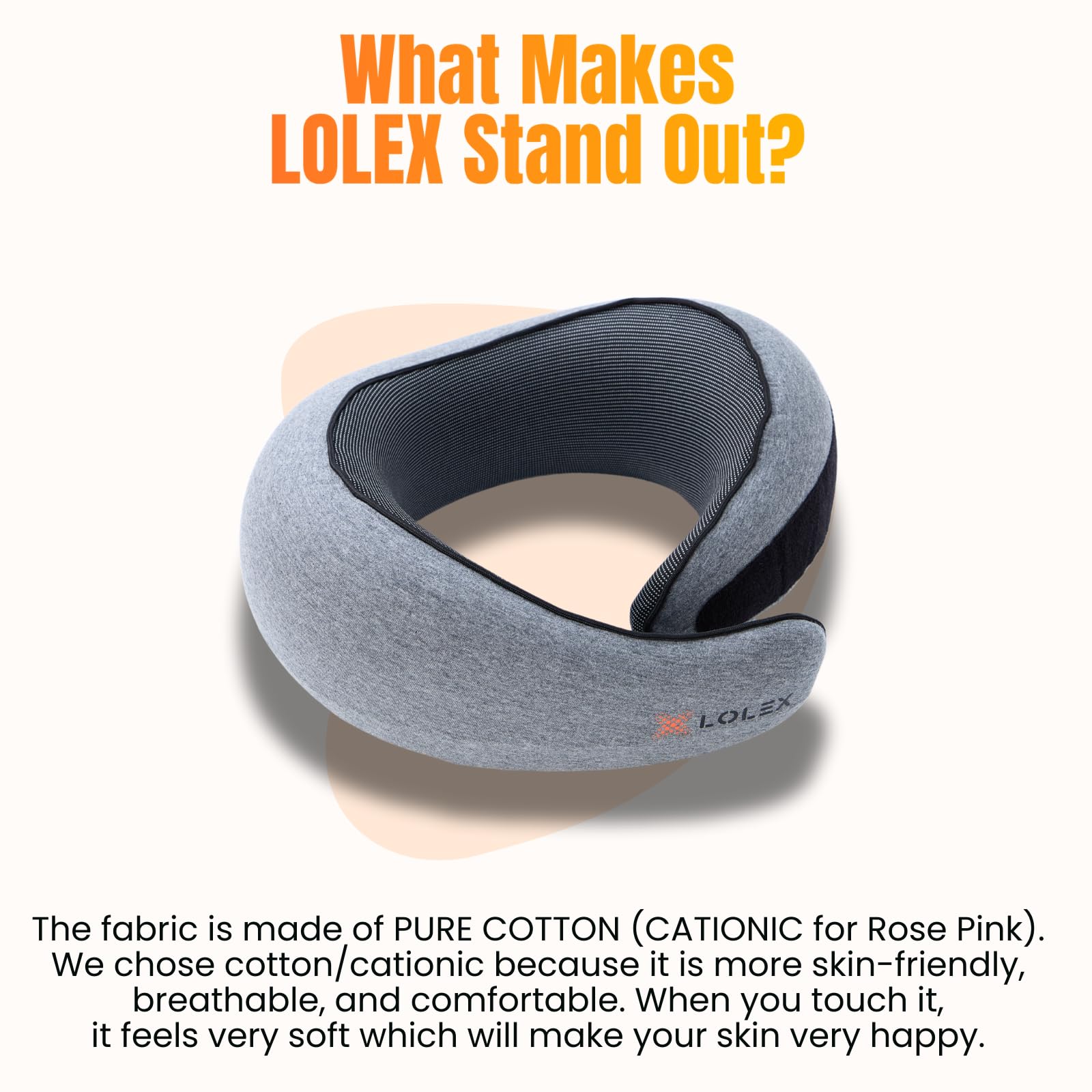 LOLEX™ Almohada de viaje, almohada de cuello de viaje, almohada de cuello de viaje para avión con máscara de ojos, almohada de espuma viscoelástica de algodón puro, almohada de avión para viajes
