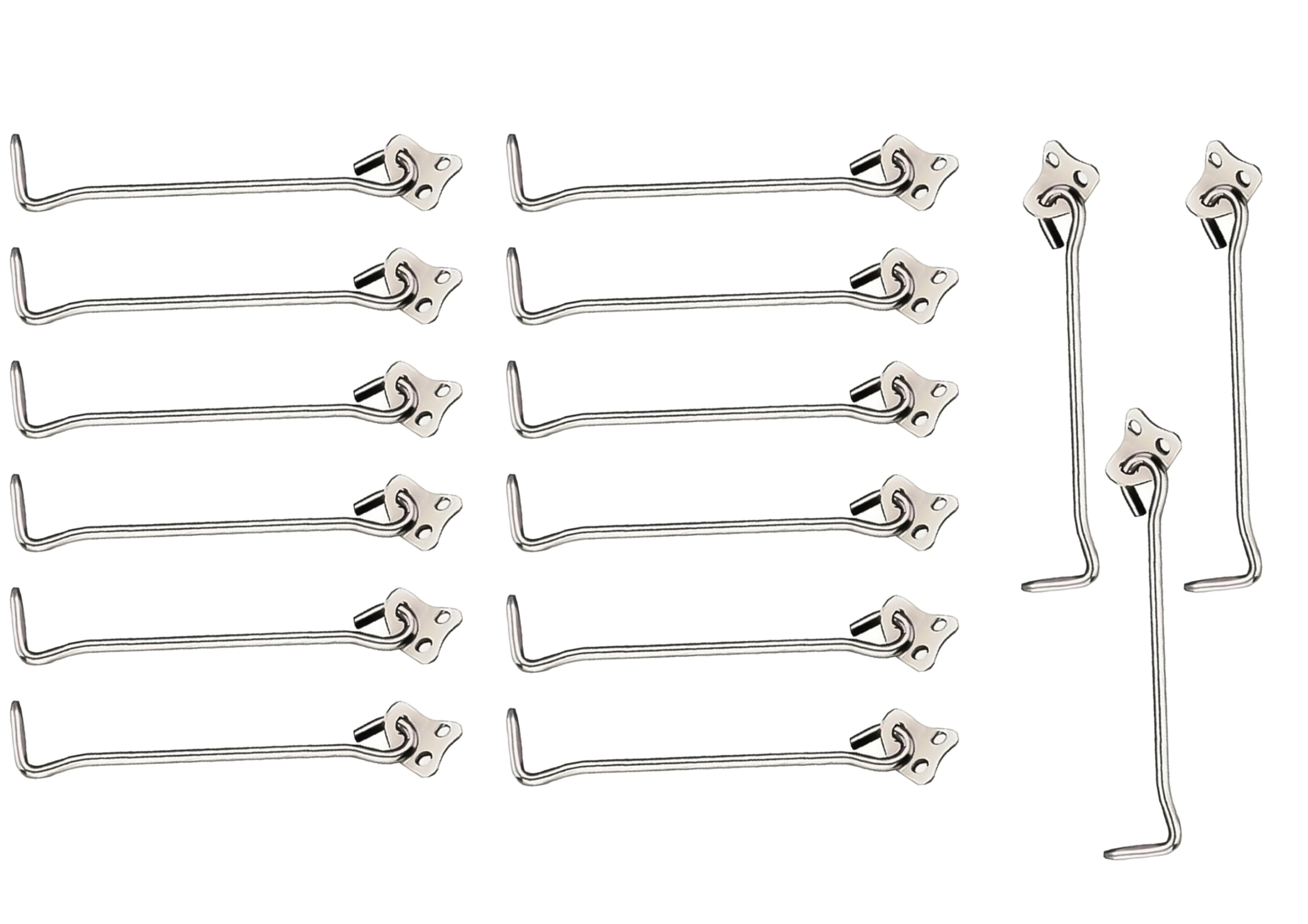 MYRU | Sheelkamal Industries Stainless Steel Premium Gate Hook | 5mm Rod | Chrome Finish | Cabin Hook, Gate for Doors Barn | Window Lock | 5inch in Size | Pack of 15-picture-15