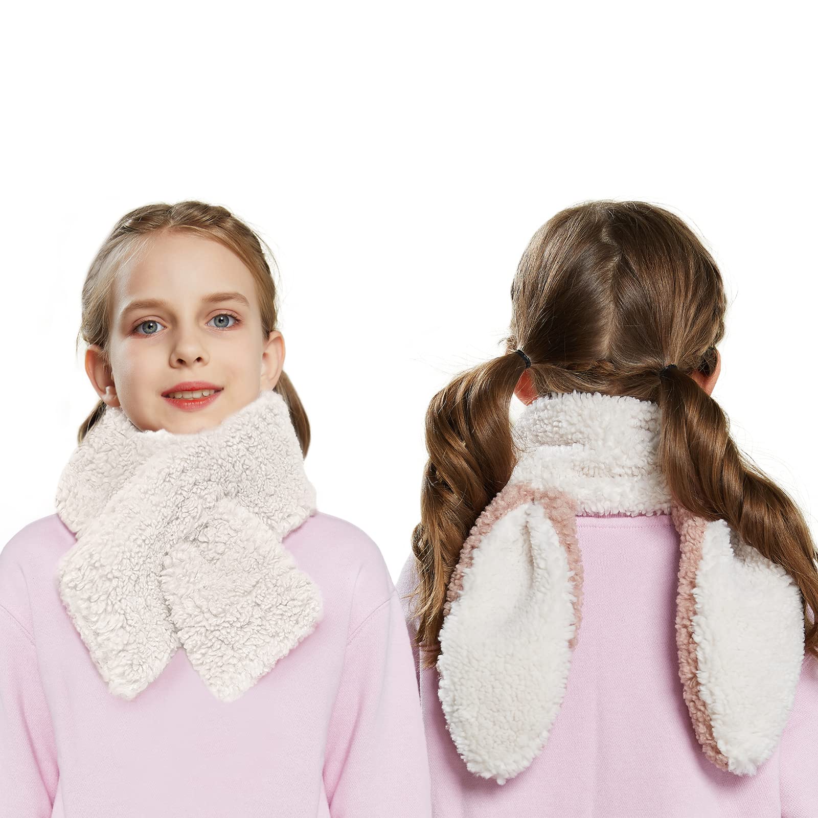 SurblueWarm Rabbit Cashmere Scarf Cute Animal for Autumn Winter,Adults and Child