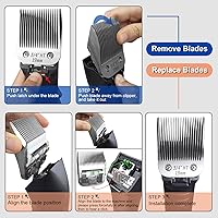 Vista 27 de Cuchillas de cerámica desmontables para perros y mascotas, compatible con Andis tamaño 5FC de 1/4 pulgadas de longitud de corte, compatible