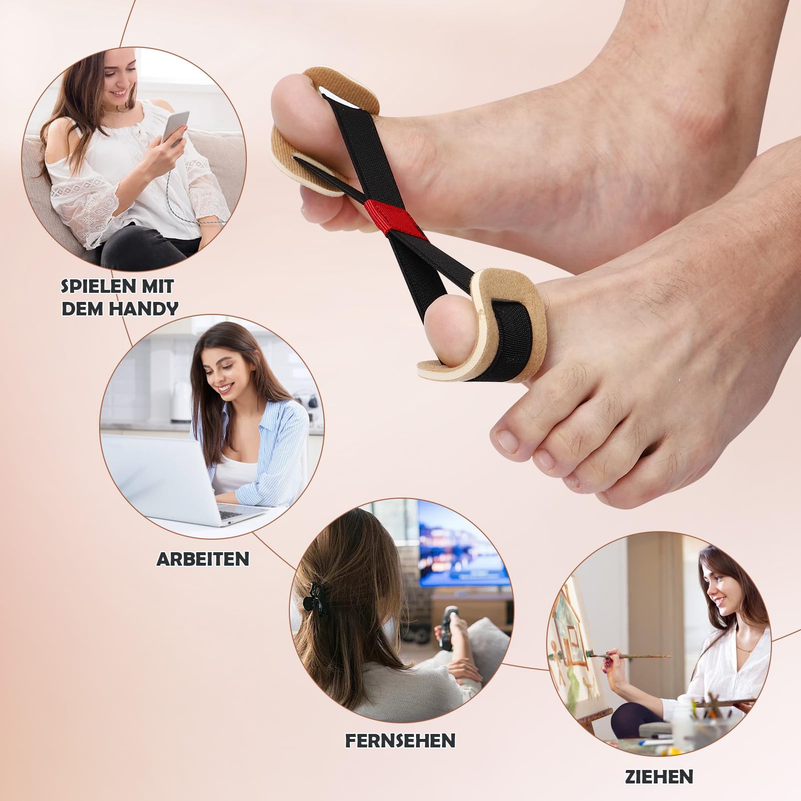 Hallux Valgus Socken 2er Set - Zehenspreizer Mit Gel-Polster Für Sofortige Schmerzlinderung