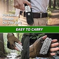 Vista 5 de NexTool Multiherramienta 14 en 1, alicates multiherramienta de acero inoxidable con cuchillo de bolsillo 80Cr14Mov, 2 seguros de seguridad y tijeras