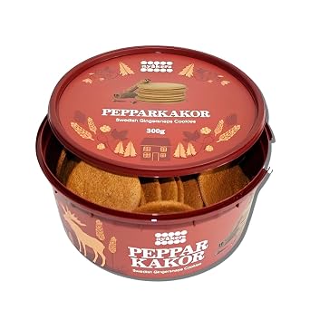 Nyakers Pepparkakor Swedish Ginger Snaps - Original, Famous & Old Fashioned Ginger Cookies Traditionally Baked in Sweden Since 1952 - Sweet & Spicy Thin Gingersnap Cookies, Vegan Friendly 10.58 oz