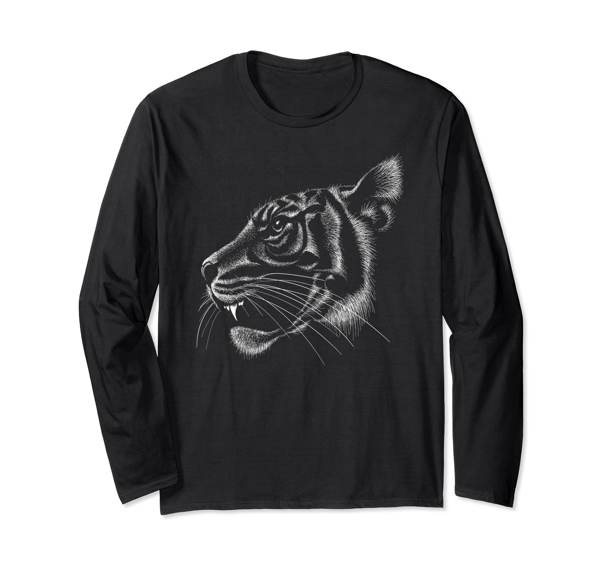 Wildlife Conservation Drawing of a Jungle Tiger, Cheetah Long Sleeve T-Shirt