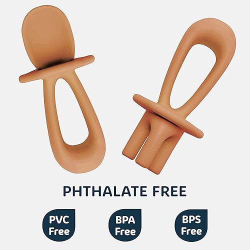 Miniatura 5 de Tiny Twinkle Utensilios de entrenamiento de silicona  Cucharas y tenedores para bebés para entrenamiento de autoalimentación  Utensilios de destete