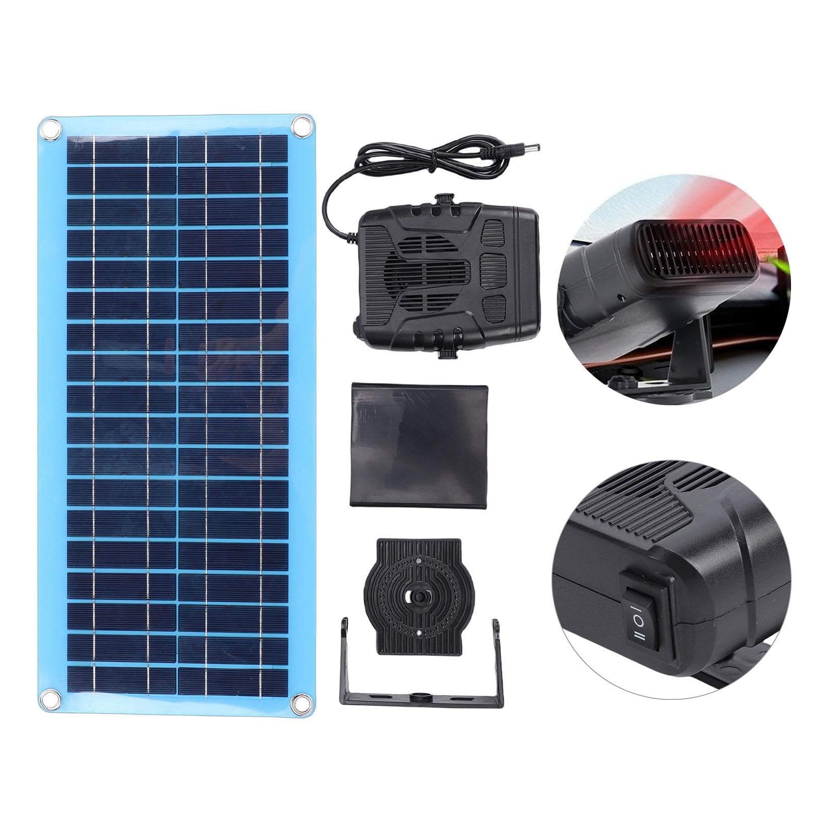 Focket Chauffage solaire portable 30 W pour poulailler, avec protection contre la surchauffe, Utilisable en serre, pour le séchage, le chauffage, abris pour animaux et autres espaces