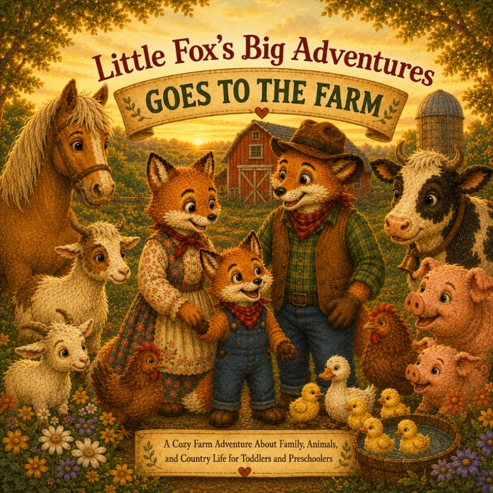 Little Fox's Big Adventures: Goes to the Farm: A Cozy Farm Adventure About Family, Animals, and Country Life for Toddlers and Preschoolers