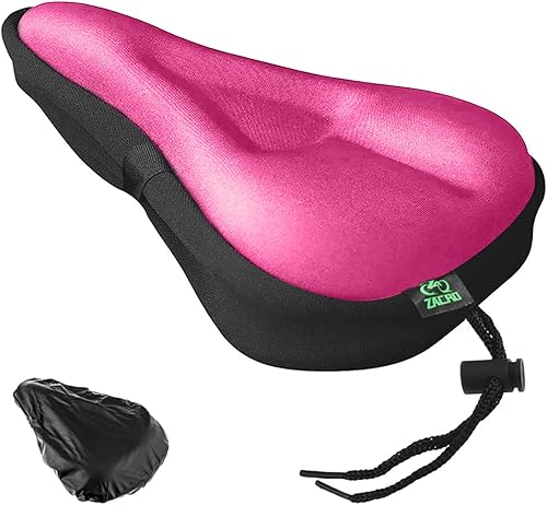 Zacro Cojín de asiento de bicicleta, funda acolchada de gel para asiento de bicicleta para hombres y mujeres, cómodo, asiento de bicicleta extra