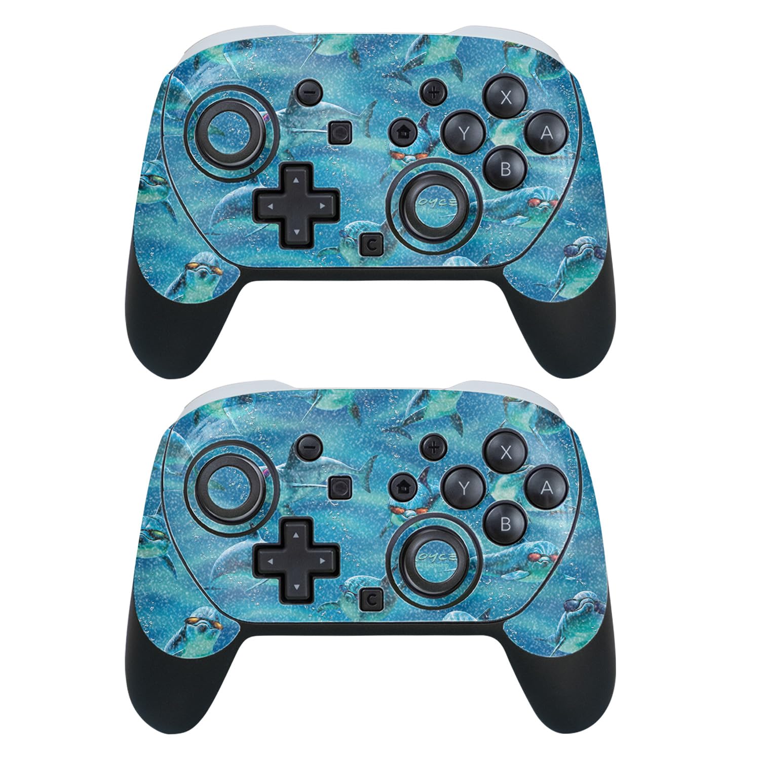 Glossy Glitter Skin Compatible with HP Nintendo Switch 2 Pro Controller 2 Pack - Dolphin Gang - Premium