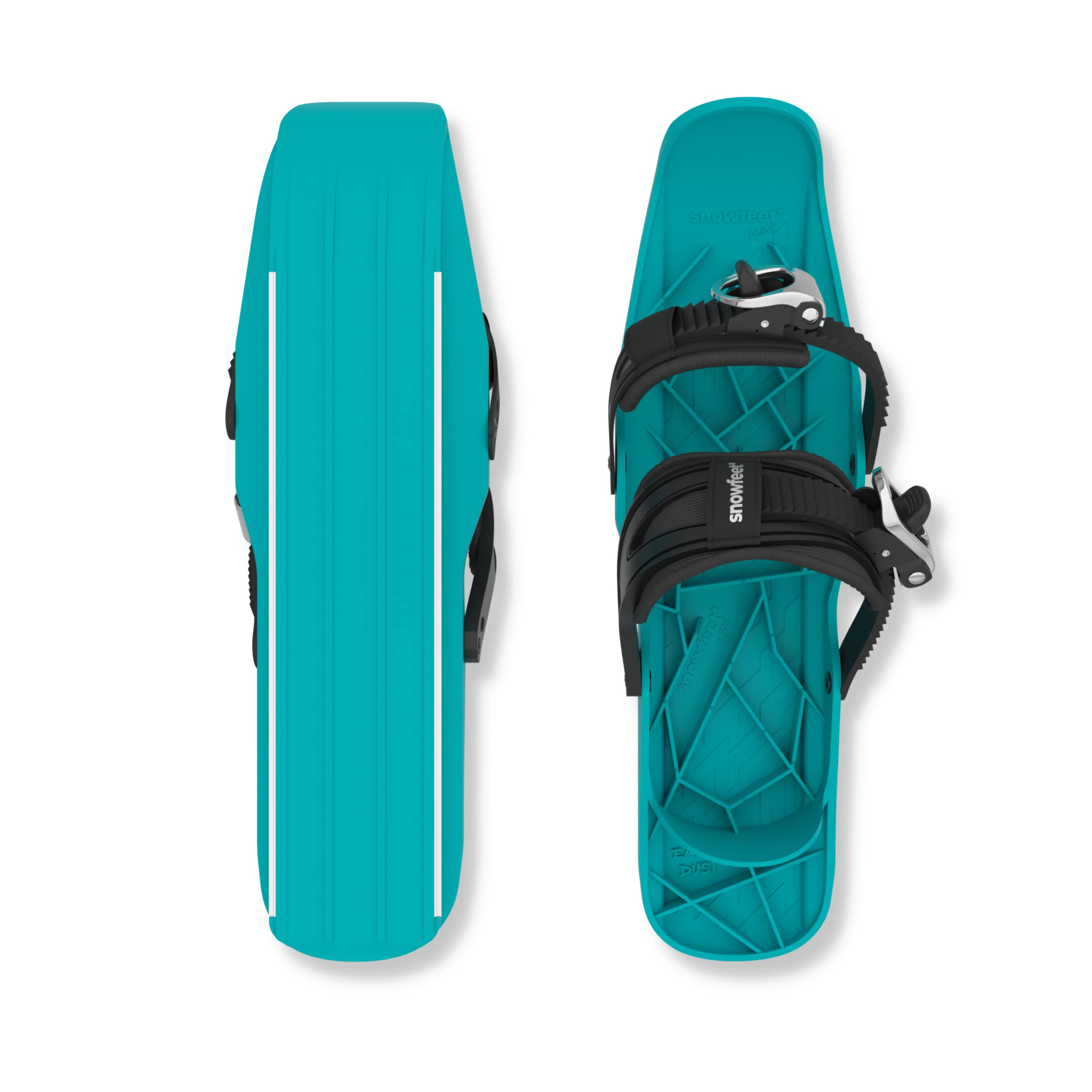 Snowfeet Mini Kids | Shoe Size < 6 US | Mini Ski Skates for Snow | Skis for Winter Shoes | Short Snowskates Snowblades Skiboards | The Real Original