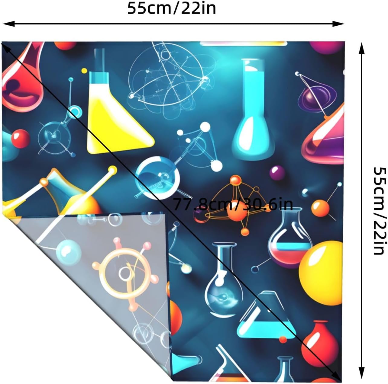 Abstract Science Chemistry Print For Women And Men Head Scarves Hair Bandanas Square Scarf Fashion Accessories Lightweight image 4