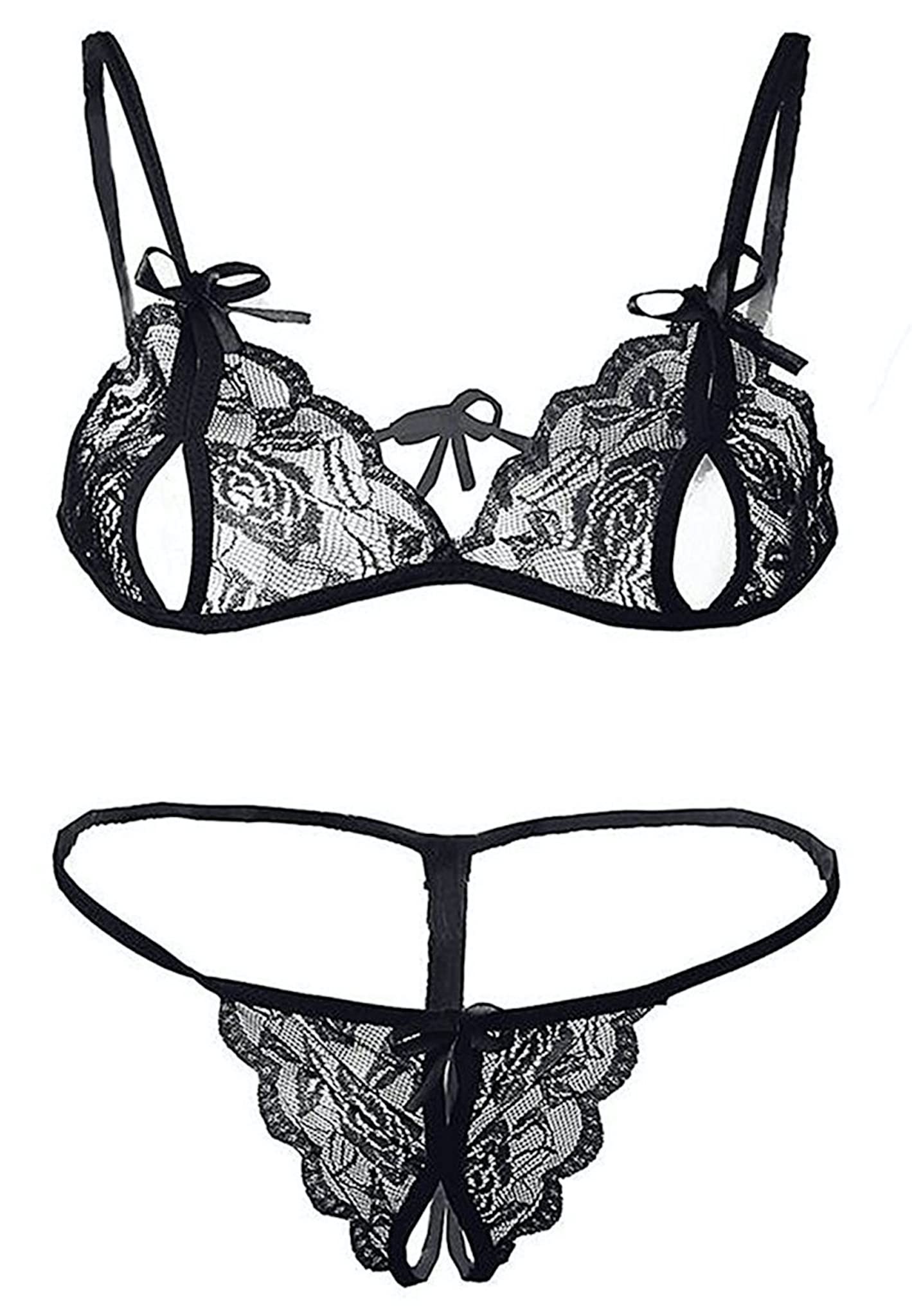 xs and os Lace Bra Panty Peek-A-Boo Lingerie Set-picture-25