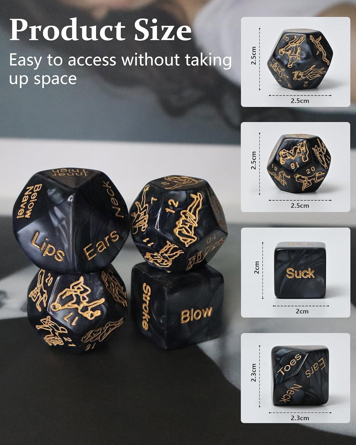 Dadi Gioco di Coppia - Gioco di Coppia da Camera, Regalo Romantico per San Valentino, Luna di Miele e Feste di Addio al Celibato - 1