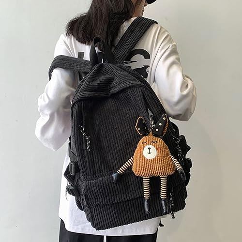 Vista 43 de Lobagve Mochila de pana grande para universidad, mochila casual para computadora portátil, mochila de viaje para mujeres y hombres, verde 7490