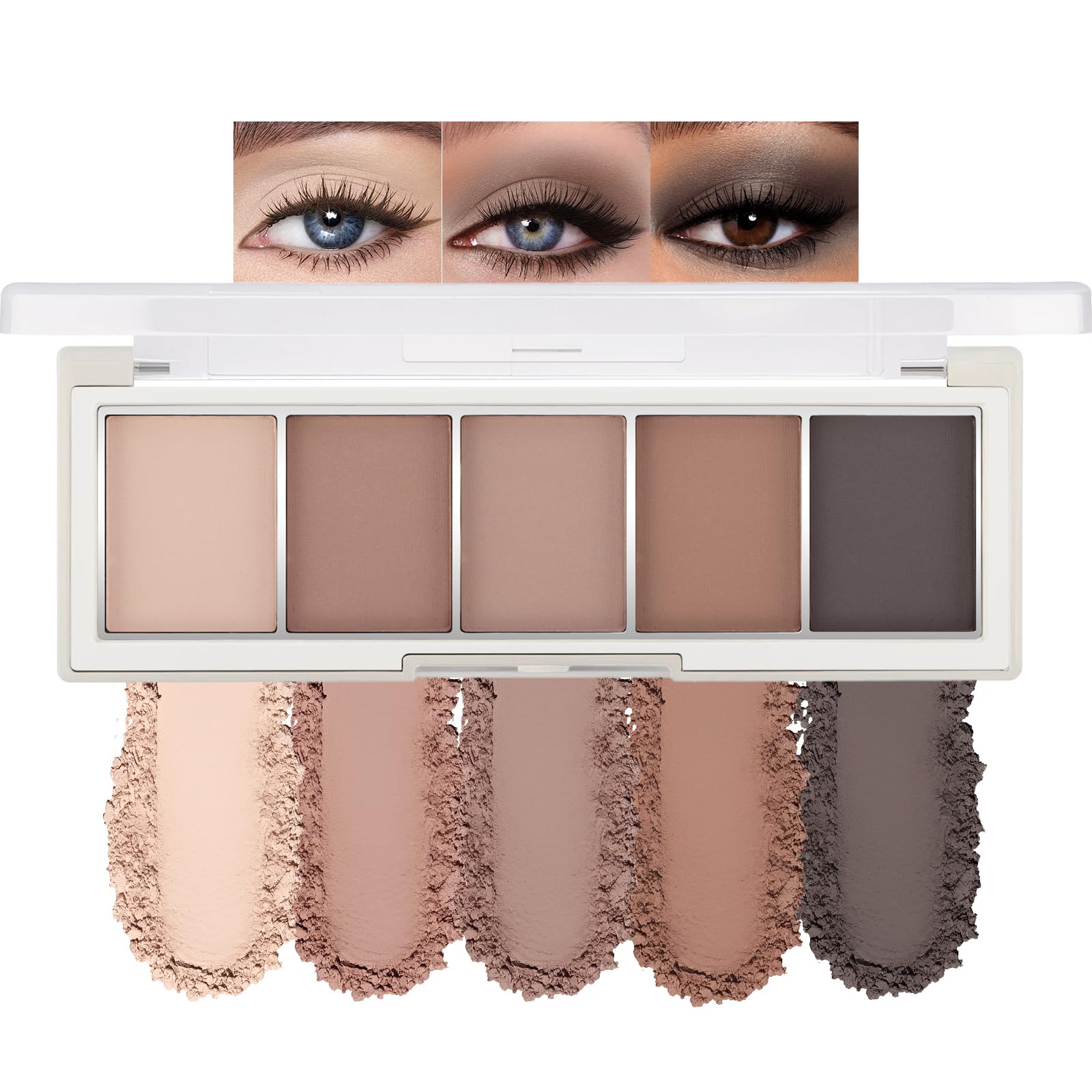 Erinde 5 Colors Matte Eyeshadow Palette Makeup, Natural Classic Nude Neutral Nude Brown Eye Shadow, Long Wearing Waterproof Everyday Eye Makeup for