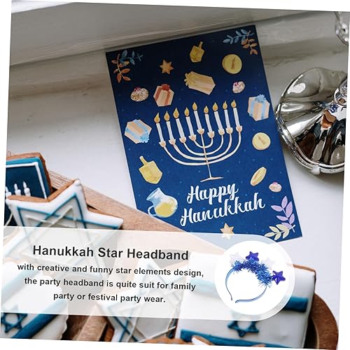 Miniatura 6 de EXCEART Diadema para cosplay, diadema de estrella de David, diadema de estrella para menorá, accesorios de disfraz de Dreidel, novedad de Bopper