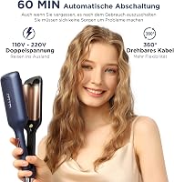 PARWIN PRO BEAUTY 32 mm-es Hableány Hajgöndörítő Vas - 4 Hőfokozatú Dupla Csöves Hullámosító Minden Hajtípushoz, Azúrkék 7