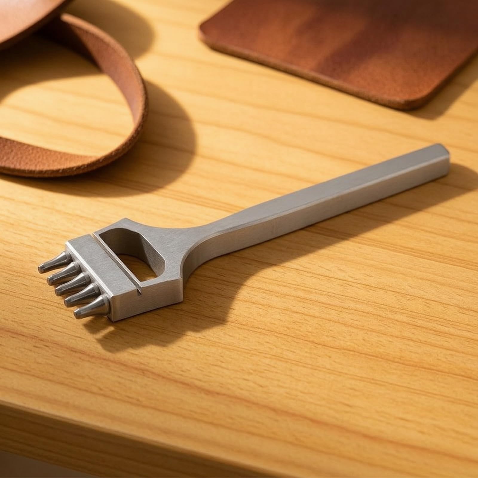 Perforadora con Cabezales Intercambiables Preciso Perforadora Cuero Metálico Sacabocados para Marroquinería, 3 2mm