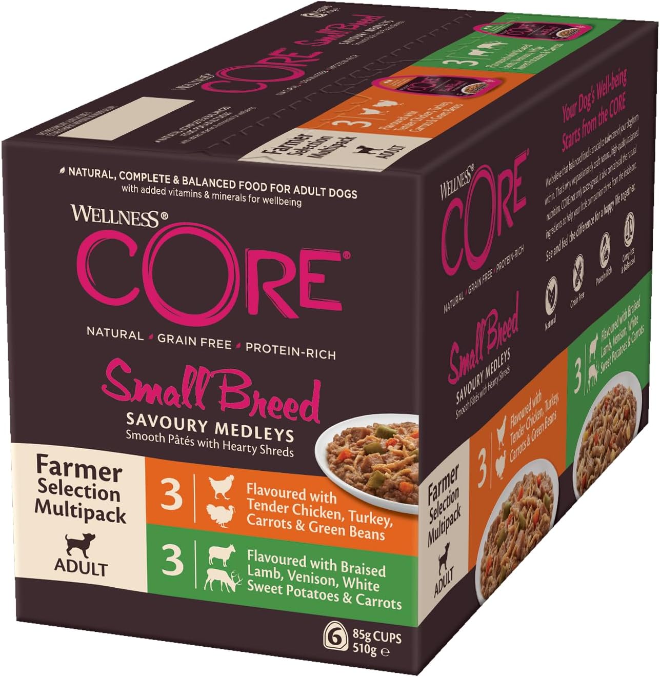 Savoury Medleys 6 x 85g, Lamb, Venison & Chicken Mix – Wet Dog Food for Small Breeds, Grain-Free, Natural, Hypoallergenic, Protein-Rich, High Meat Content