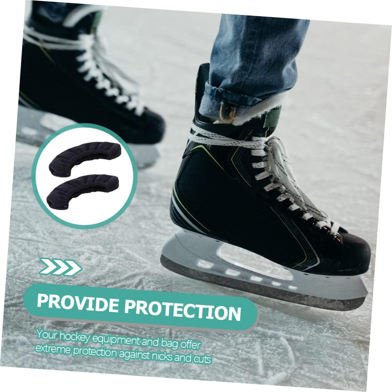 HEMOTON Skate-Schutz Eislaufschuhe Klingen Rollschuhabdeckung Skating-abdeckungen Hockeyschlägerabdeckung Elastisch Eiskufe Schlittschuhsauger Bewachen Skates Flanell Schwarz
