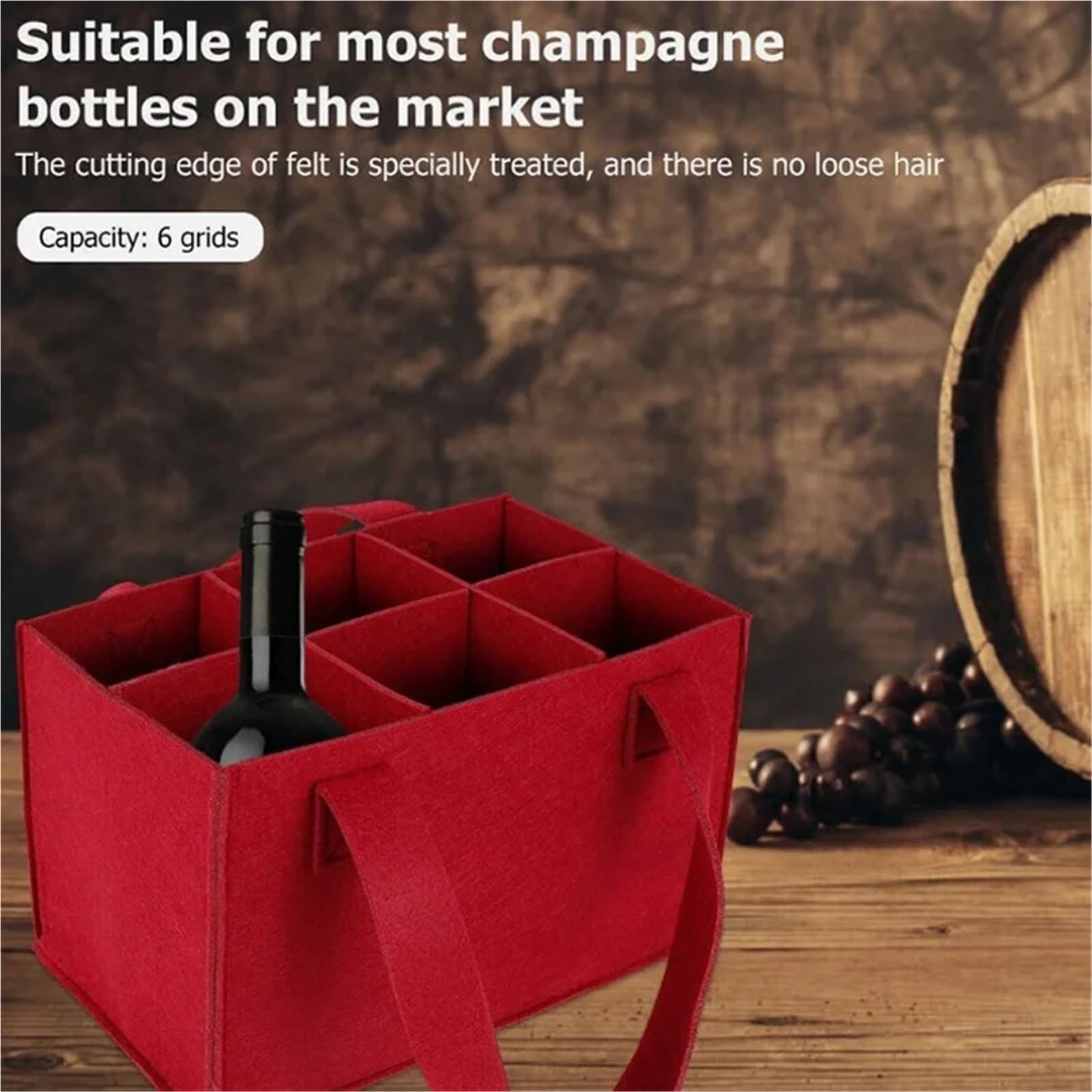 2PCS Lightweight Foldable for Travel Wine Bottle Bag with Carry Handle Picnic Tear Resistant Waterproof 6 Compartments BBQ Party für Wein & Bier(Gray)
